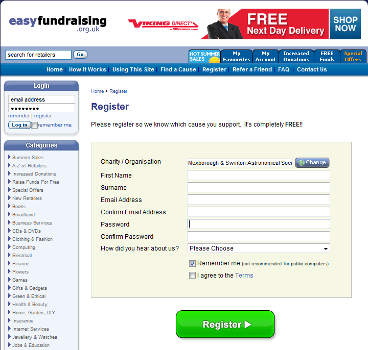 Easy Fundrasing Register Easy Fundraising
